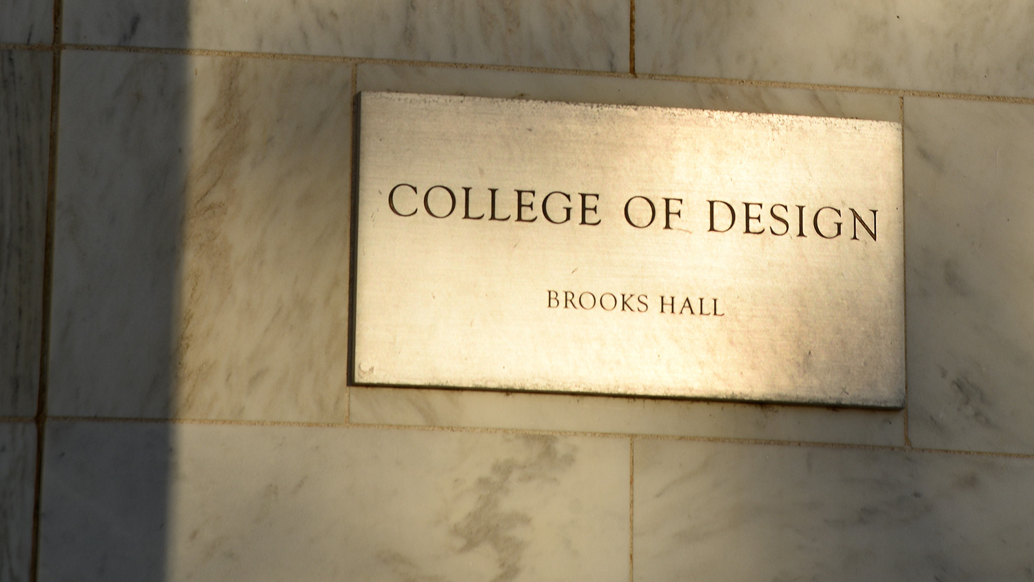 College of Design Brooks Hall plaque