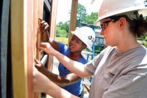 Design+Build student are engaged in a community project on NC State campus