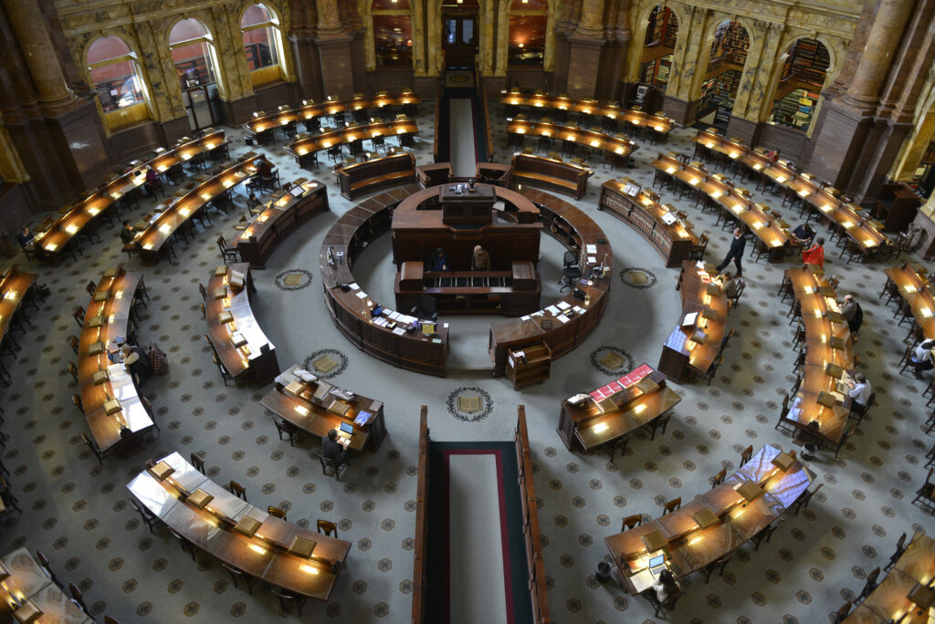 The Library of Congress Main Reading Room in the Thomas Jefferson Building, Nov. 18, 2014. Photo by Shawn Miller.