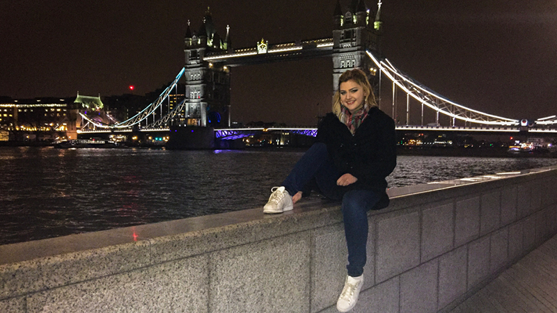 London bridge with student during study abroad