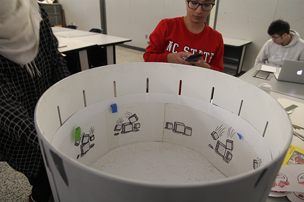 Zoetrope wheel at NC State College of Design