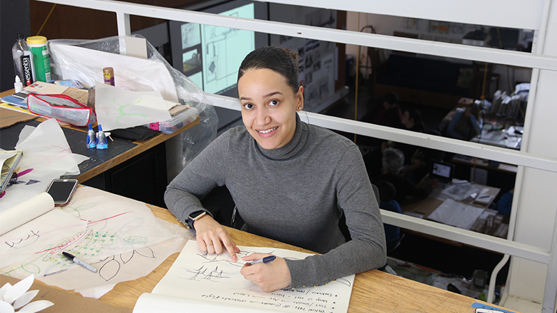 Sheyda Livingston architecture graduate student working in Biennale studio