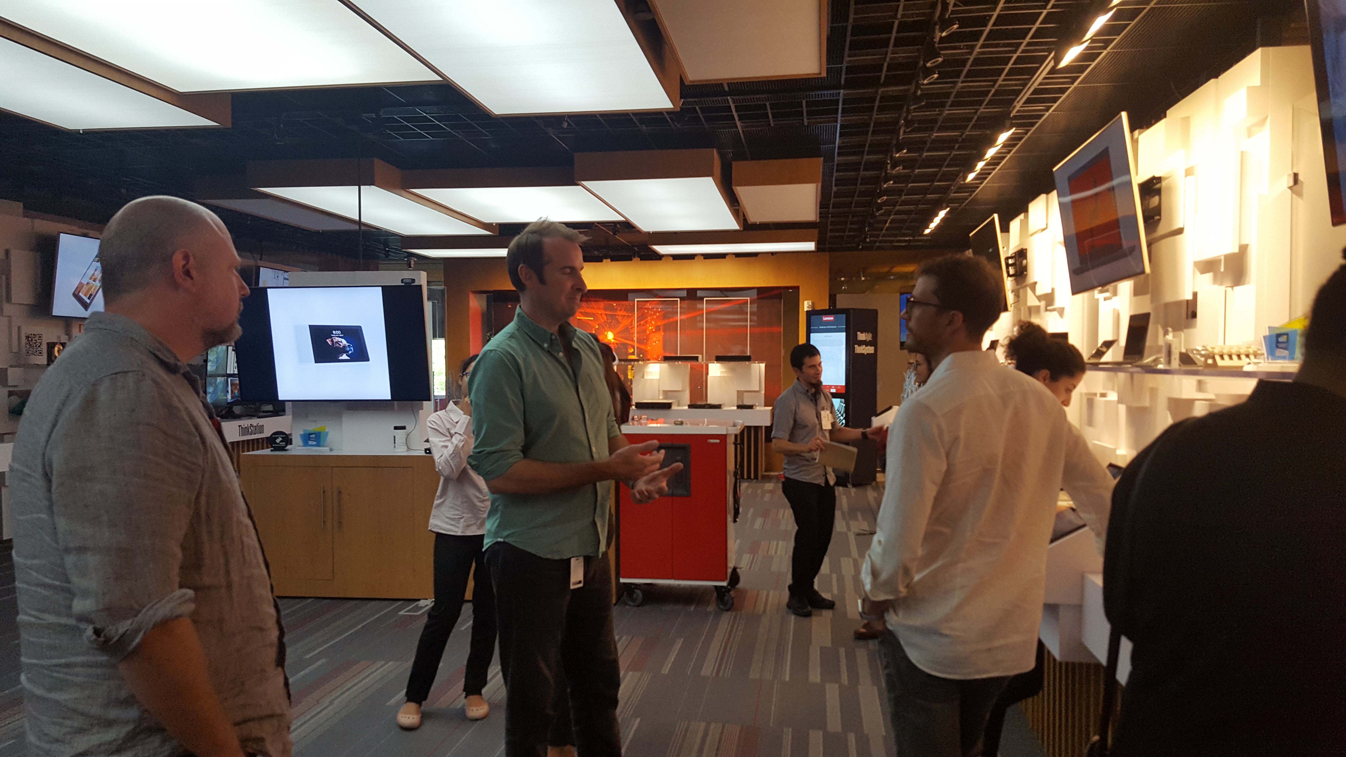Students visiting Lenovo's office