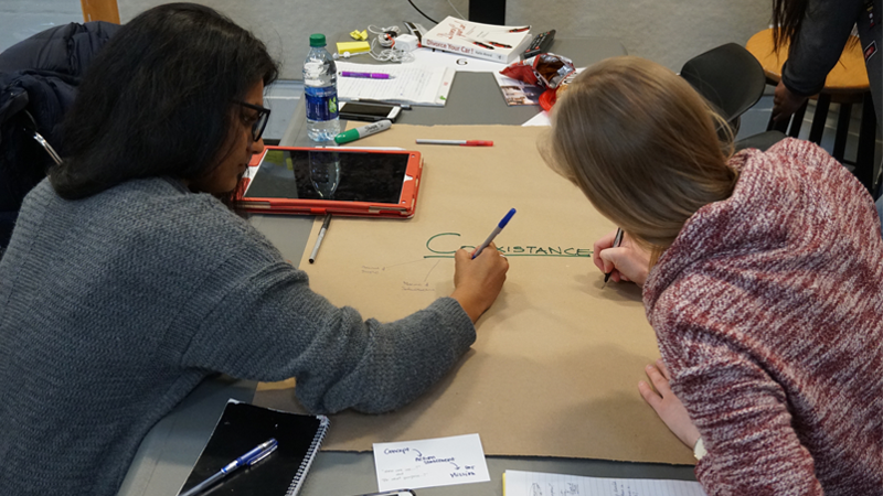 Students working during DesignSprint