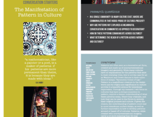 Conversation Starters: The Manifestation of Pattern in culture