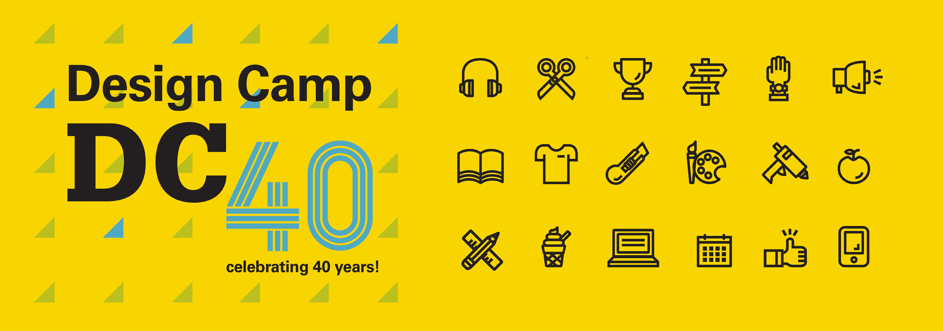 Design camp 40th anniversary banner