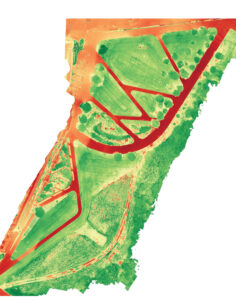 Students from McCoy’s Landscape Performance and Metrics class in collaboration with NC State’s Institute for Transportation, Research and Education (ITRE) collected drone and field data on campus four times a year for the last 5 years to understand the impacts of the Urban Heat Island and air quality on campus.