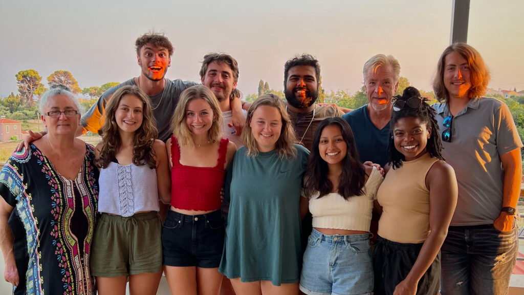 group photo of Scott Townsend's students in Greece