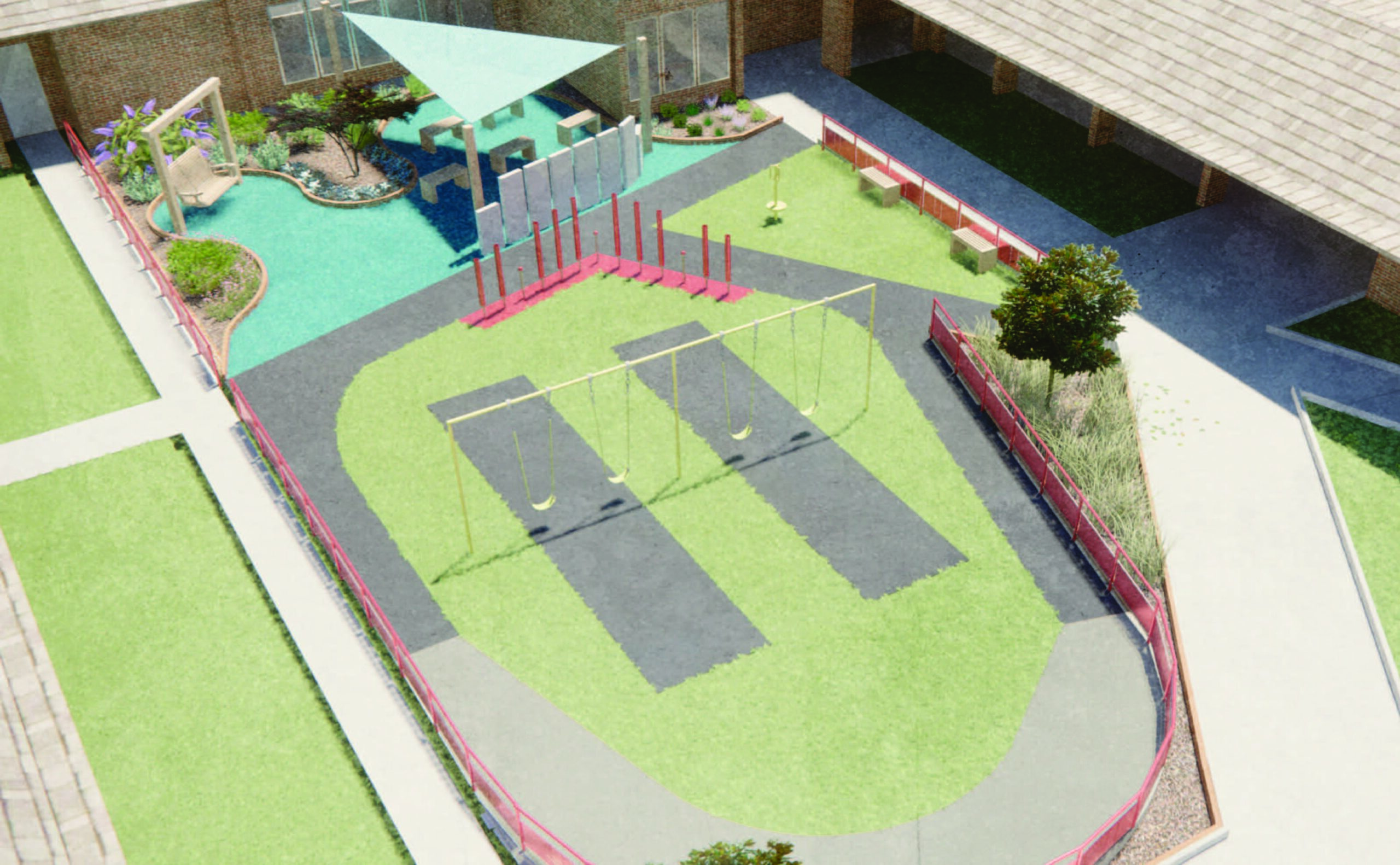 Freedom by Design rendering of the Governor Morehead School outdoor play area