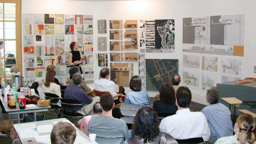 Master of Architecture final project studio review, 2001. Photo credit: Pat Rand.