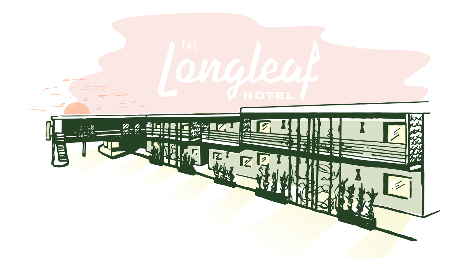 The Longleaf Hotel Illustration, Raleigh, NC.