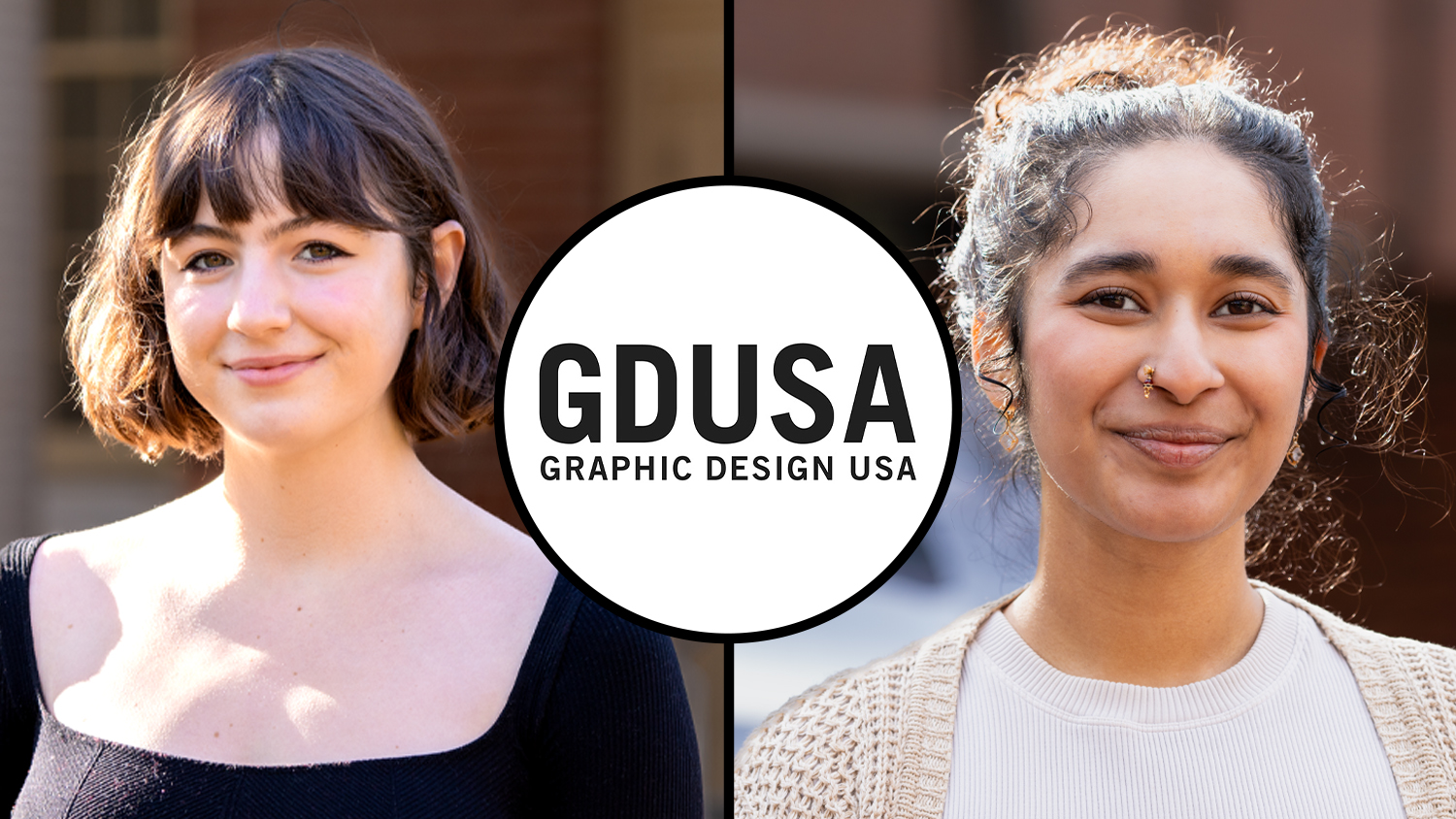 Erin Secosky and Bhavana Veeravalli with GDUSA logo
