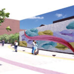 Abby McCue's elevation rendering for the Paper Streets Project showcases a vibrant mural.