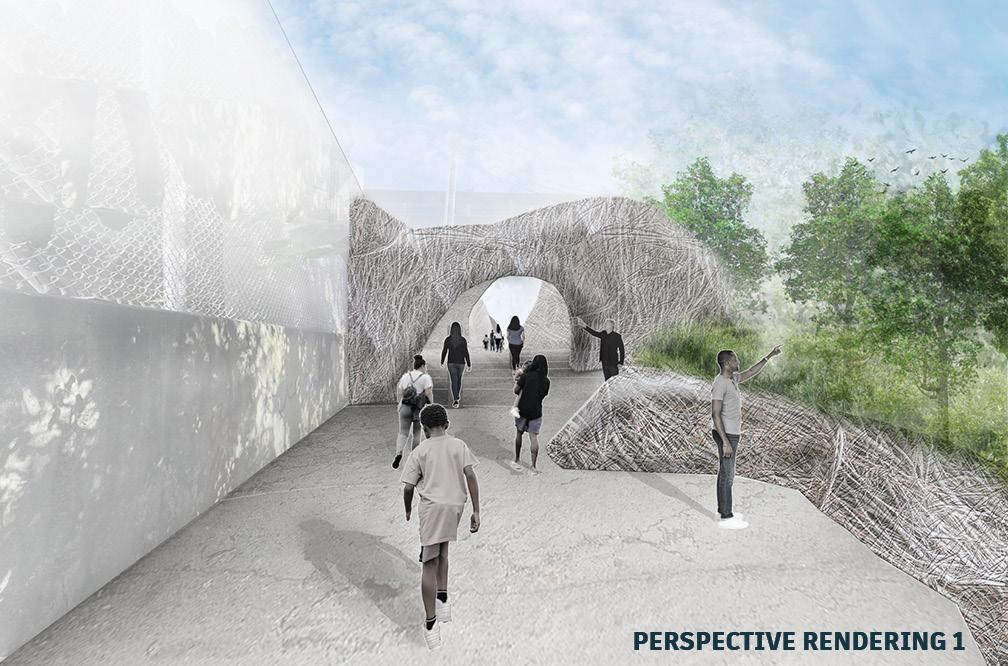 Samantha Krumbhaar's Paper Streets Projects utilizes tunnels made from natural materials to reference Hayti culture.