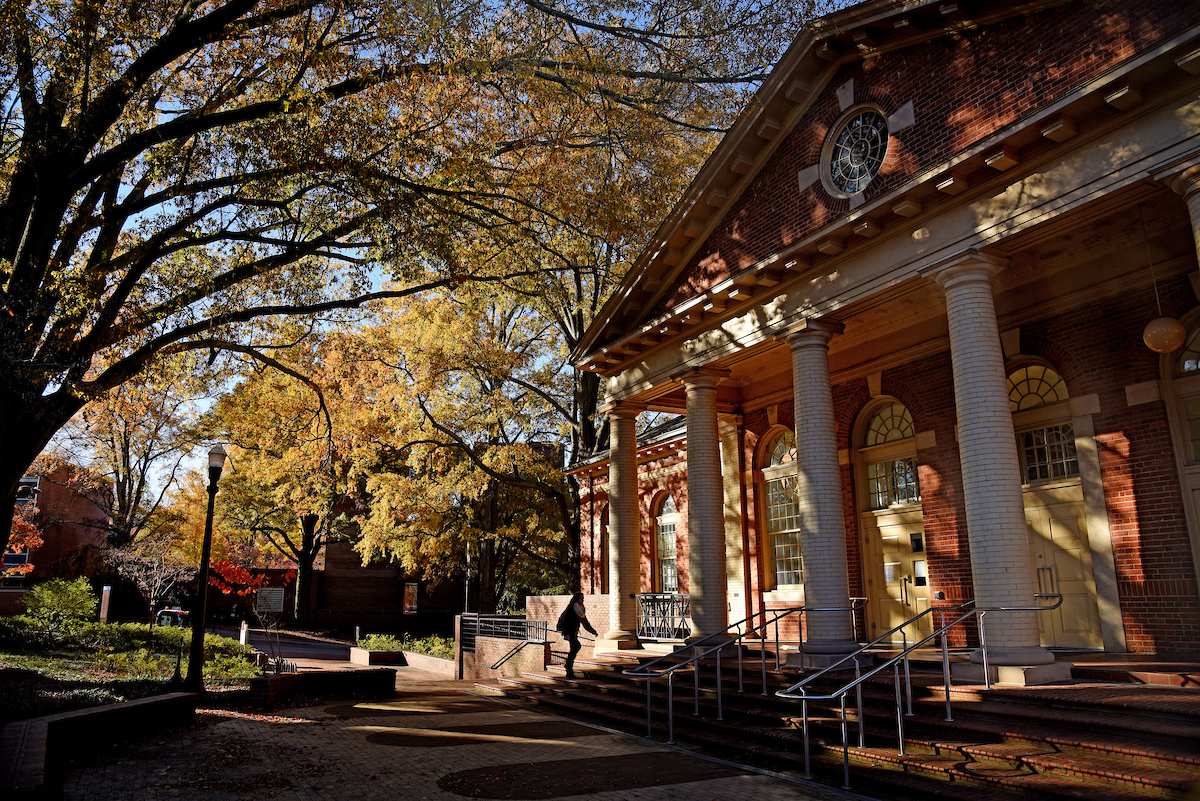 Leazar building in the fall