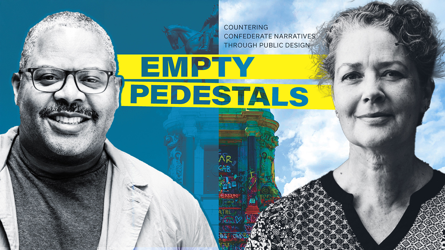 Cover of Empty Pedestals Book with Elen Deming and Kofi Boone superimposed on top